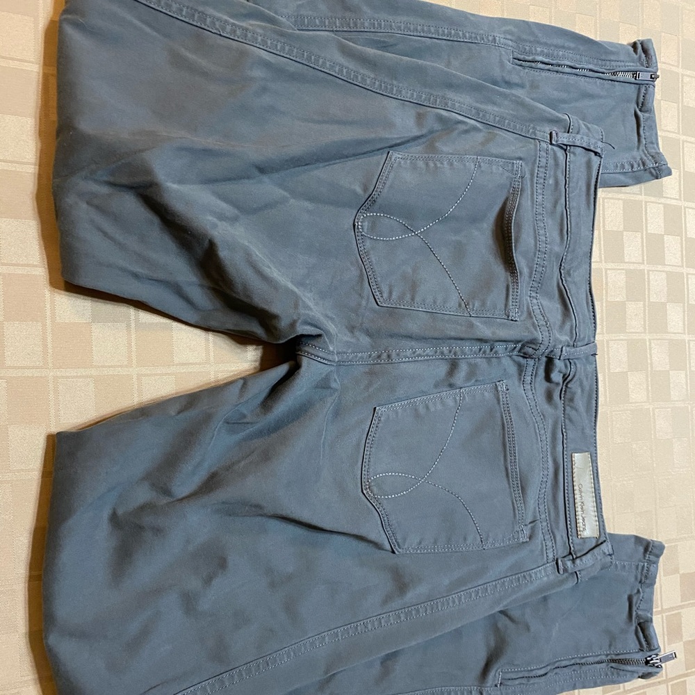 Calvin Klein Women's Size 8 (29) X 29 Slim Skinny Pants Gray Partial Zip Up Side